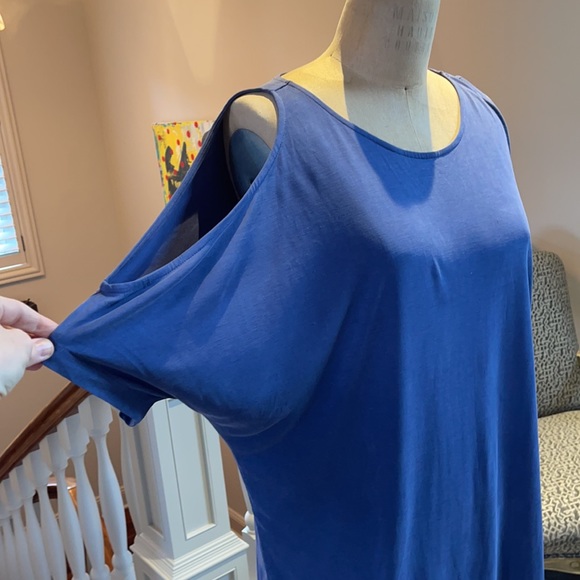 Lush flowey jersey dress, blue, sz M - Picture 2 of 4